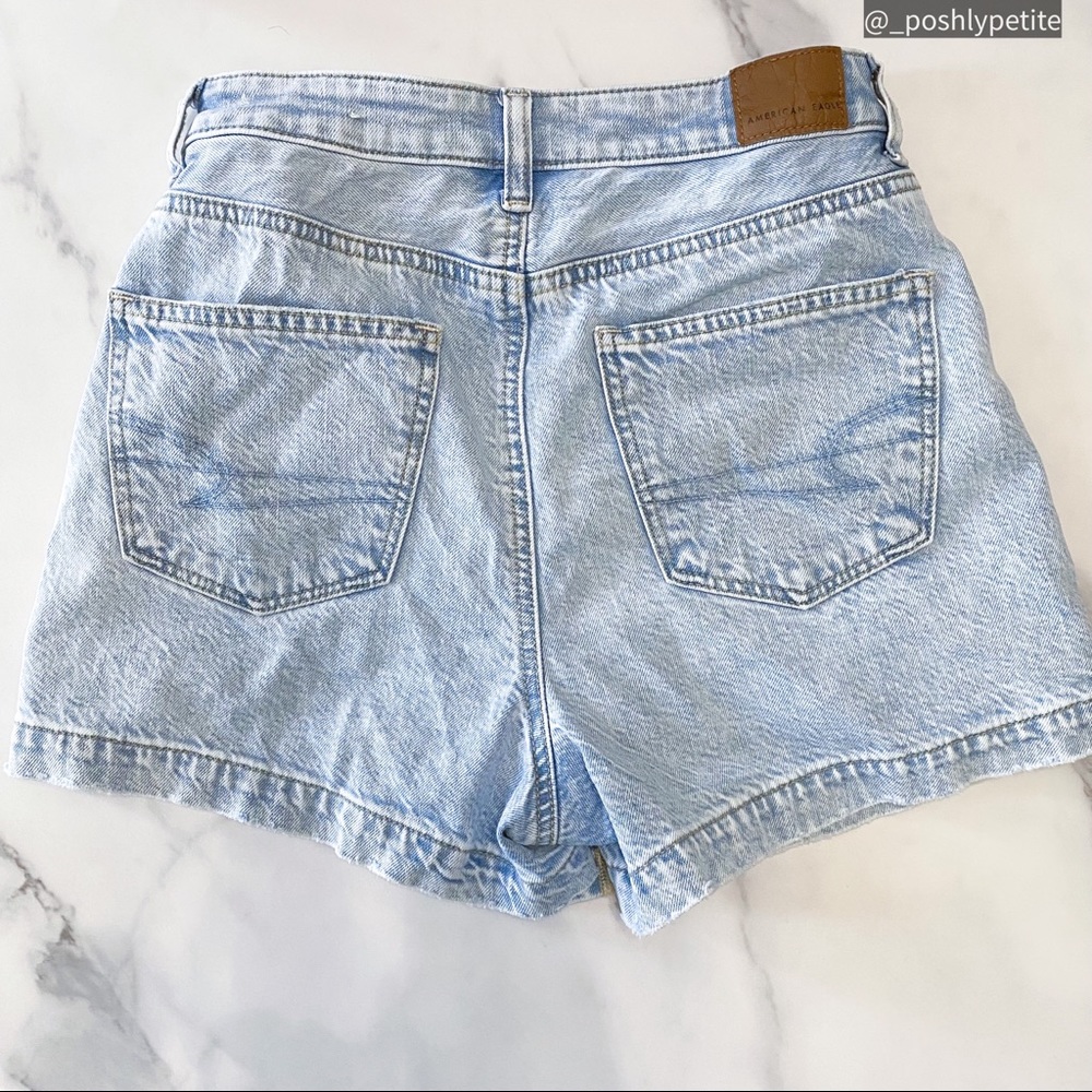 AE denim ripped distressed jean mom comfort stretch band skort - Picture 11 of 16